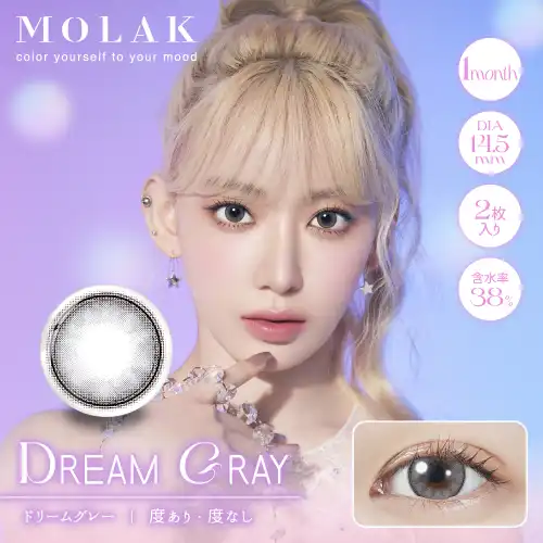 ドリームグレー Dream Gray MOLAK 1month 2P